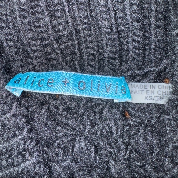 Alice + Olivia Black Cocoon Wool Cardigan Sleeveless Hook Closure Front‎ Size XS - Picture 2 of 4